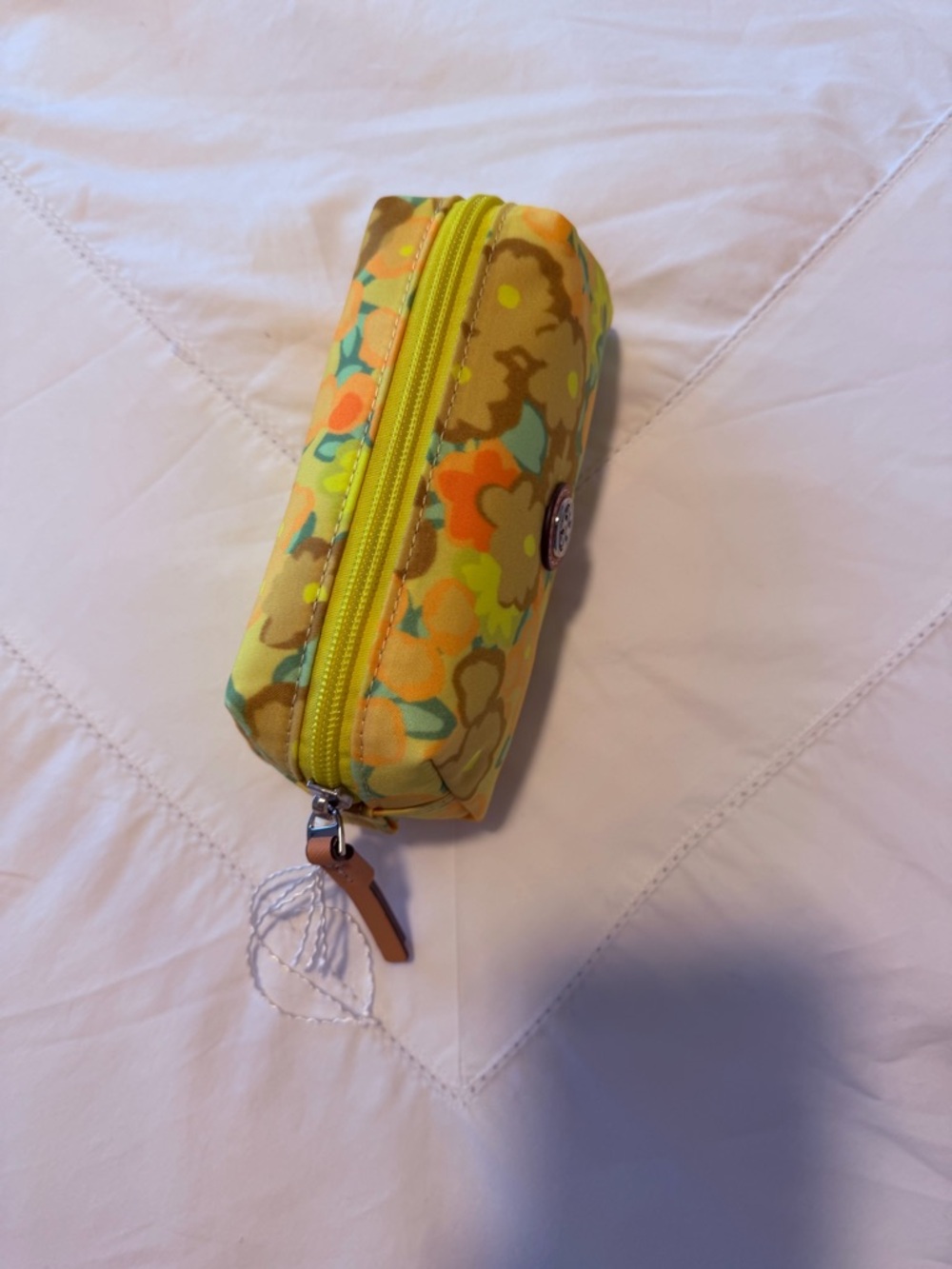 Tory Burch Yellow Floral Zip Cosmetic Case - Picture 2 of 2